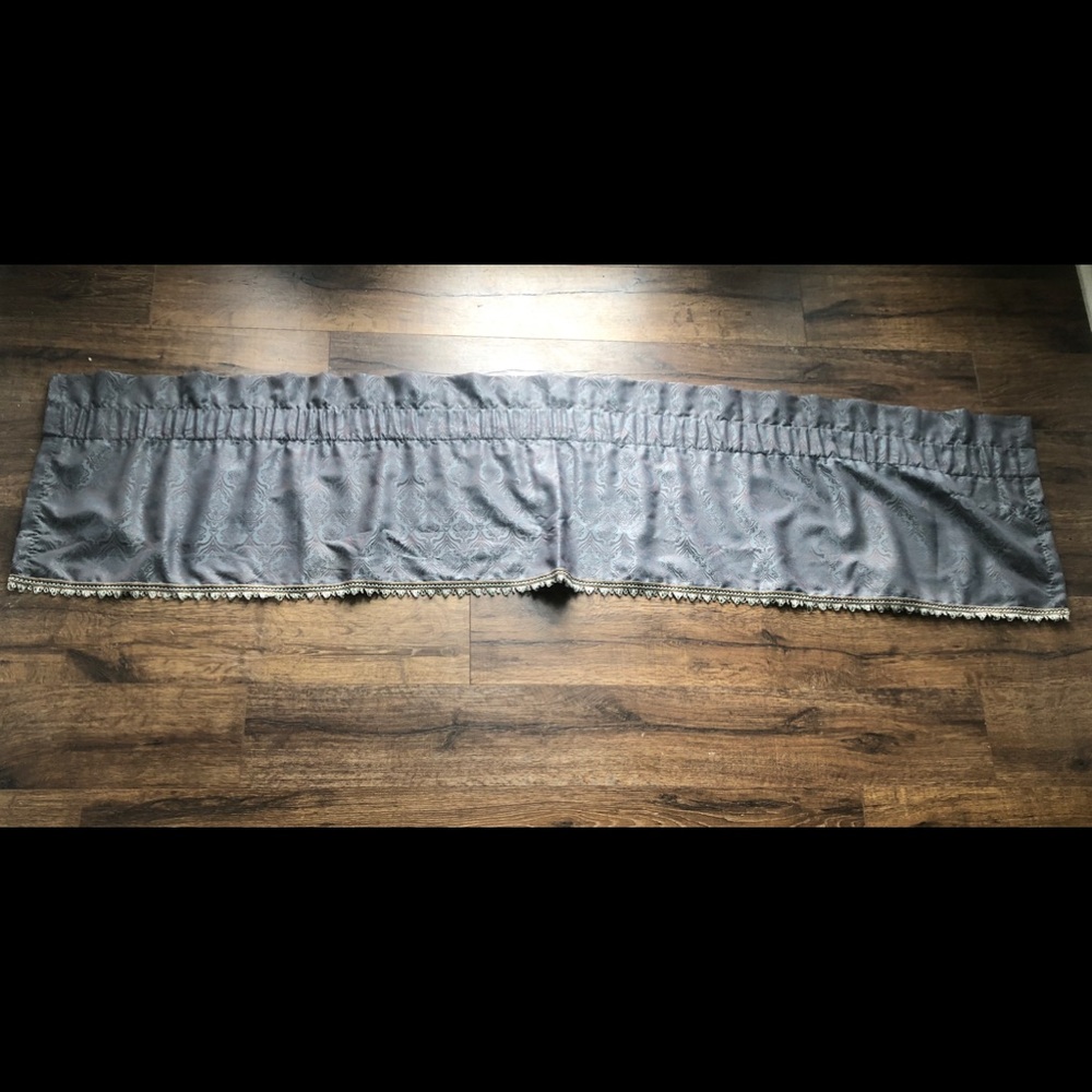 2 Blue Curtain Valances 18”x84”